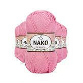5 Adet Pırlanta Amigurumi El Örgü İpi Yünü Pembe 6740 - Nako Mudanis