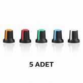 5 Adet Plastik Pot Başlığı 6mm Potansiyometre Rotary Enkoder Ses