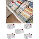 5 Adet - Small 11 Gözlü Çekmece Içi Düzenleyici Organizer 12 x 40 x 12 cm - Gri