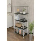 5 Raflı Modern Metal Gövdeli Kitaplık Çevir-Tak Kolay Kurulum Çalışma Odası, Salon, Ofis Kullanımı - Antrasit