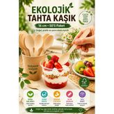 50'Li Ekolojik Tahta Kaşık 16 Cm Doğal Huş Ağacı Kullan At Davet Parti Organizasyon Seti