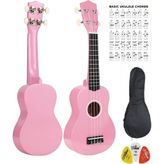 54 Cm Soprano Pembe Ukulele Kılıf Ve Pena