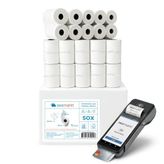 56x16 Yazar Kasa POS Rulosu 50 Adet (5 Paket), Termal Rulo, 48 GSM, Bitme uyarı şeridi, BPA İçermez, 56mmx16m