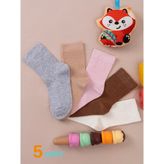 5'çift Bebek & Çocuk Çorap Düz Sade Derbi Dört Mevsim Okul Çorabı Gri,bej,pembe,kahve,krem Renkleri - 5 - 6 Yaş - Bej - Pembe - Krem