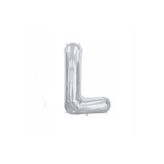 5DM L Harf Gümüş Folyo Balon, 35 cm