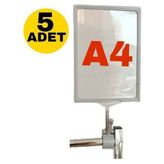 5'li Paket A4 Mandallı Etiketlik - Grey