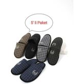 5'li Paket M Kışlık Terlik Ev Terliği Çeyiz Bohça Seti Misafir Terliği - Renkli