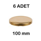 6 Adet 10cm Metal Kavanoz Kapağı Gold