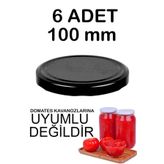 6 Adet 10cm Metal Kavanoz Kapağı Siyah