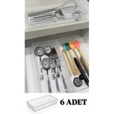 6 Adet Bade Xl Çekmece Içi Bıçaklık & Kaşıklık Organizer