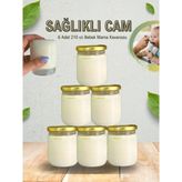 6 Adet Cam Bebek Mama Taşıma Saklama Kabı Hacamat Kavanozu 210 cc Gold Kapaklı
