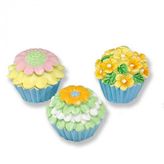 6 Adet Karışık Çiçekli Cupcake Biblo