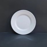 6 Adet Kırılmaz Melamin Çizgi Tatlı & Yemek Servis Tabağı 25 cm - Beyaz