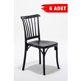 6 Adet Violet Siyah Sandalye/Balkon-Bahçe-Mutfak