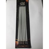 6 lı Uzun Gümüş Mum 20 cm