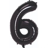 6 Rakam Siyah Folyo Balon 80 cm