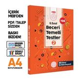 6.Sınıf MEB Beceri Temelli Testler 2. Kitap Örnek Soru Bankası (Renkli Baskı) BASKI ÜCRETİ