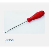 6 x 150 mm Düz Tornavida - Kırmızı - 6*150