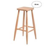 60 Cm Ham Ahşap Kare Bar Tabure Sandalye Kayın
