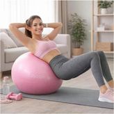65 cm Pilates Topu, Pembe, Pompa Dahil