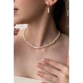 6,5 Mm Yassı Barok İnci Küpe