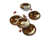 6'lı Paslanmaz Çelik Gold Çay Tabağı 10 cm Çay Tabak