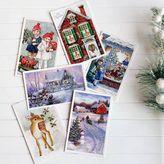 6lı Simli Kartpostal Seti, Yılbaşı, Kırmızı Ev