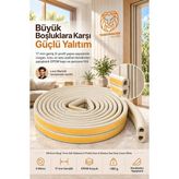 6m Beyaz 17MM Geniş Kapı Pencere Bandı Kendinden Yapışkanlı D Profil Izolasyon Süngeri Kauç - -
