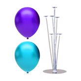 7 Çubuklu Balon Standı + 7 adet balon ( Mor - Açık Mavi )