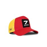 7 Numara Logolu Kırmızı-Sarı Trucker Şapka