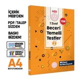 7.Sınıf MEB Beceri Temelli Testler 2. Kitap Örnek Soru Bankası BASKI ÜCRETİ