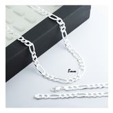 8 mm Figaro Gümüş Zincir Kolye