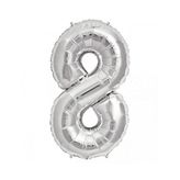8 Rakam Gümüş Folyo Balon
