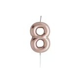 8 Yaş Rose Gold Rakam Mum