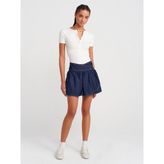 80577 Anvelop Mini Denim Etek-Lacivert - 38