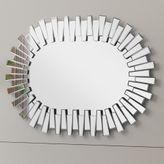 85X120 Oval Ahşap Ayna Gümüş