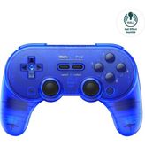 8bitdo Pro 2 Bluetooth Controller With Hall Effect Joysticks, 2 Pro Back Paddle Buttons, Wireless Gaming Controller For Switch/switch 2, Pc, Android, And Steam Deck & Apple(Transparent Blue Edition) - Ahşap