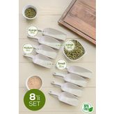 8'li Set Plastik Erzak Kürek Seti Bej