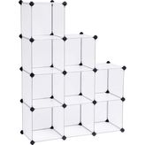 9 Bölmeli Raf Sistemi, Ayakkabı Rafı, Banyo Rafı, Giysi Dolabı, Oyuncak Dolabı, 93 x 31 x 123 Cm, Beyaz LPC115S