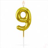 9 Rakam Mum Altın - 10 cm