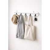 90CM 5kancalı Oval Duvara Monte Askılık - Beyaz