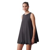 91500%100 Pamuk Mini Elbise-Antrasit