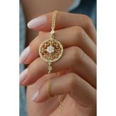 925 Ayar Gold Çiçek Gümüş Bileklik
