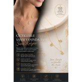 925 Ayar Gümüş Çiçek Model Şans Kolye
