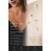 925 Ayar Gümüş Damla Model Şans Kolye