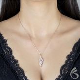 925 Ayar Gümüş Kuş Tüyü Kolye