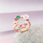 925 Ayar Gümüş Rose Manolya Çiçeği Yüzük