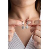 925 Ayar Gümüş Taşlı Çiçek Küpe (SILVER)
