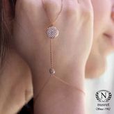 925 Ayar Rose Gümüş Yarım Yuvarlak Taşlı Şahmeran