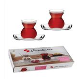 96574 Dantel Çay Takımı 140 cc 12 Parça 6 Adet Çay Bardağı 6 Adet Çay Tabağı - Şeffaf
